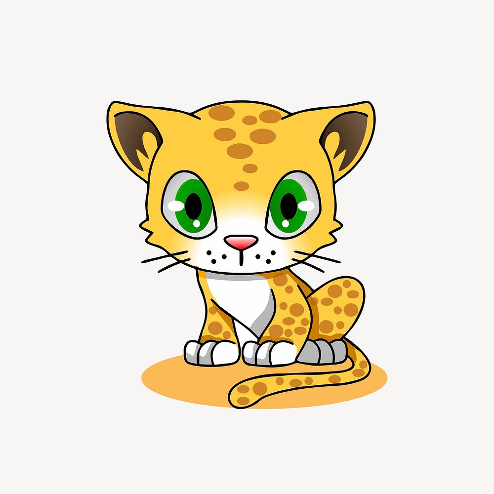 Cheetah collage element vector. Free public domain CC0 image.
