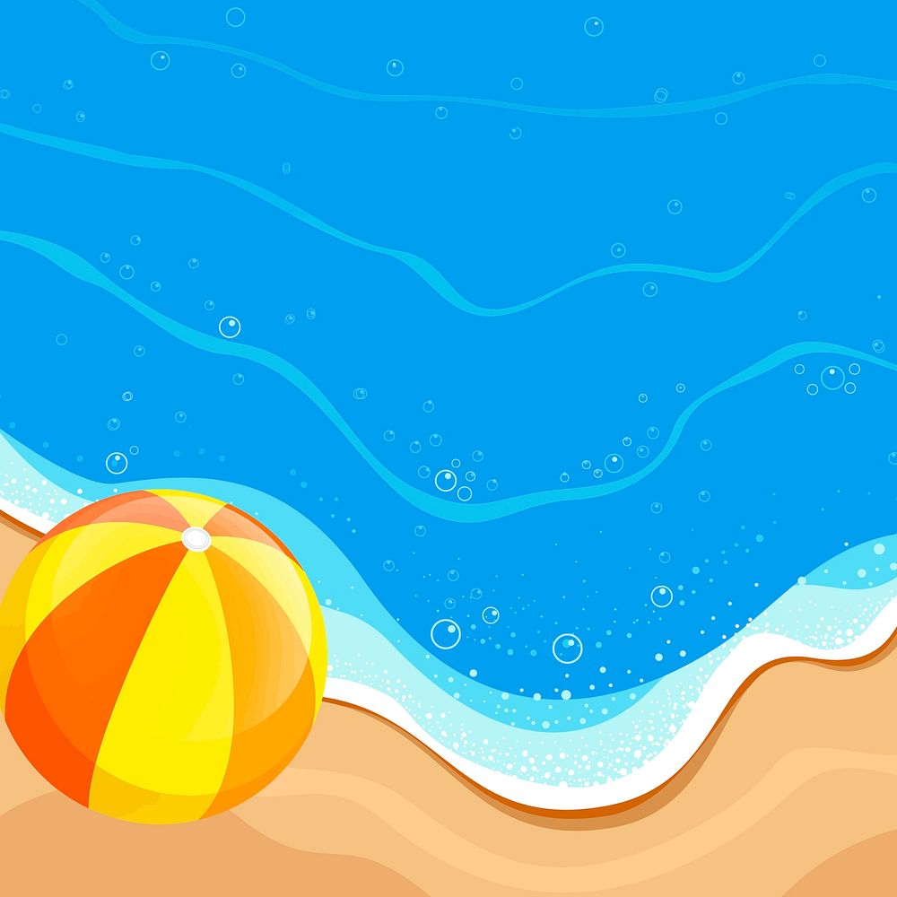 Summer beach background, nature illustration. Free public domain CC0 image.