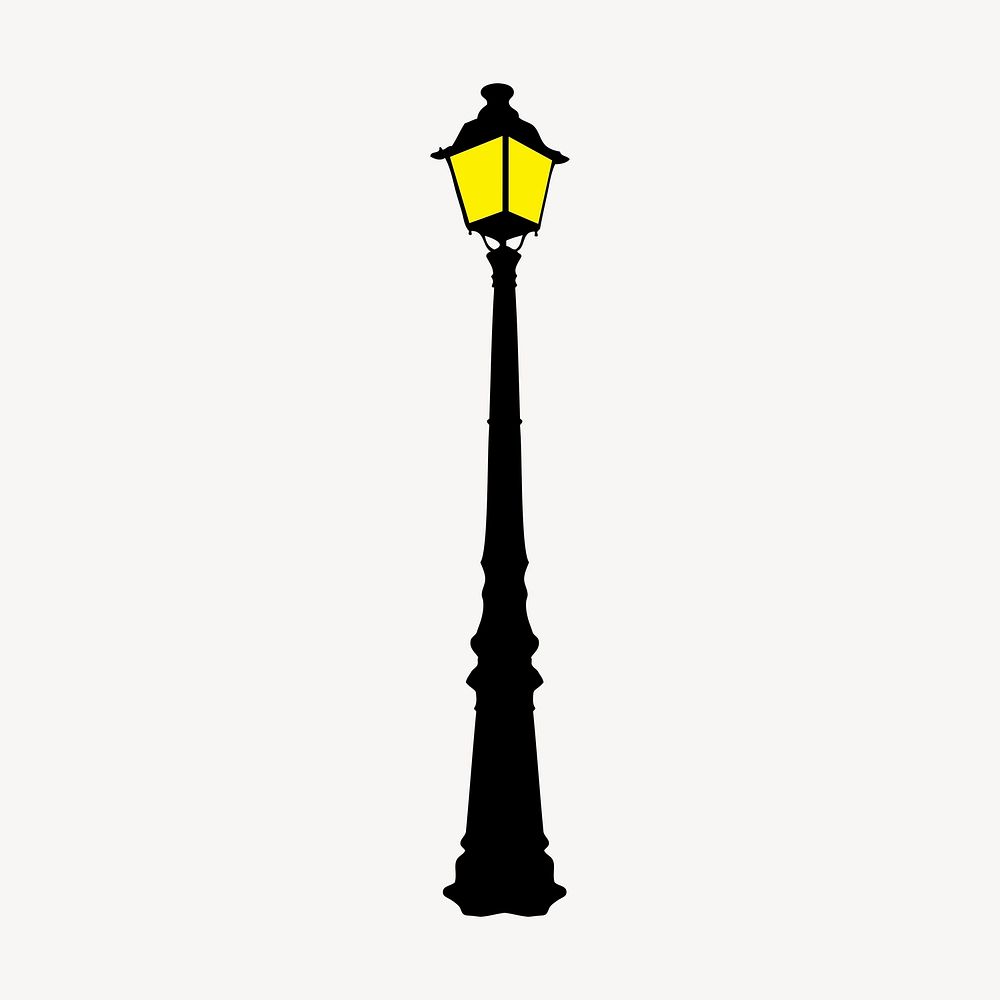 Street lamp clipart, illustration psd. Free public domain CC0 image.