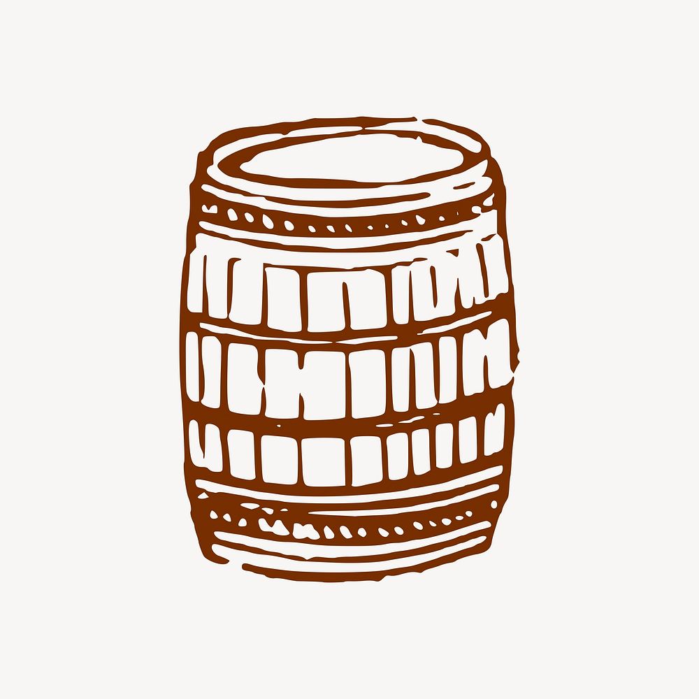 Barrel clipart, illustration psd. Free public domain CC0 image.