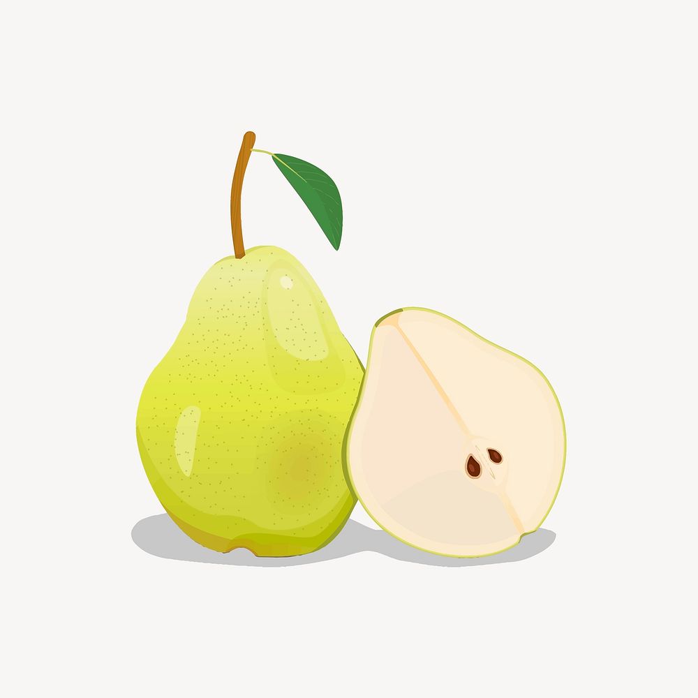 Pear collage element psd. Free public domain CC0 image.