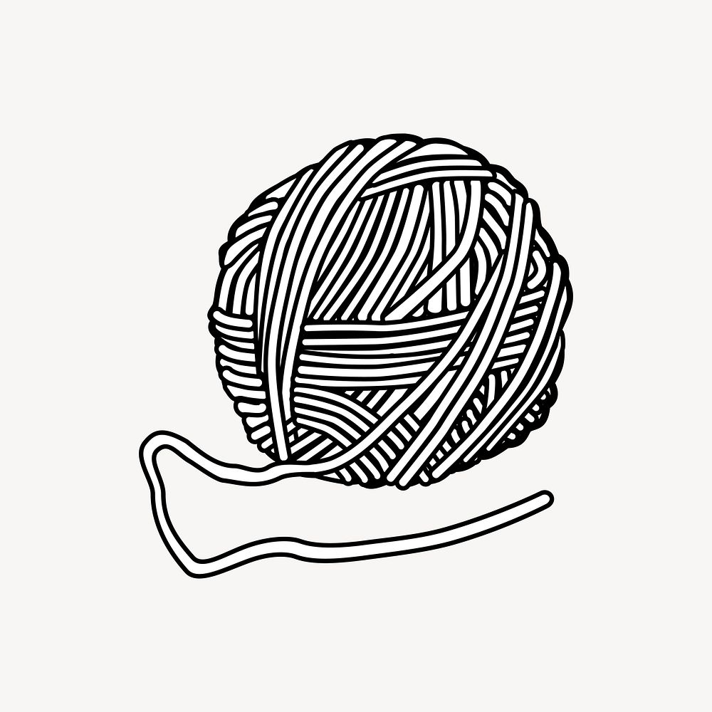 Yarn ball clipart, illustration vector. Free public domain CC0 image.