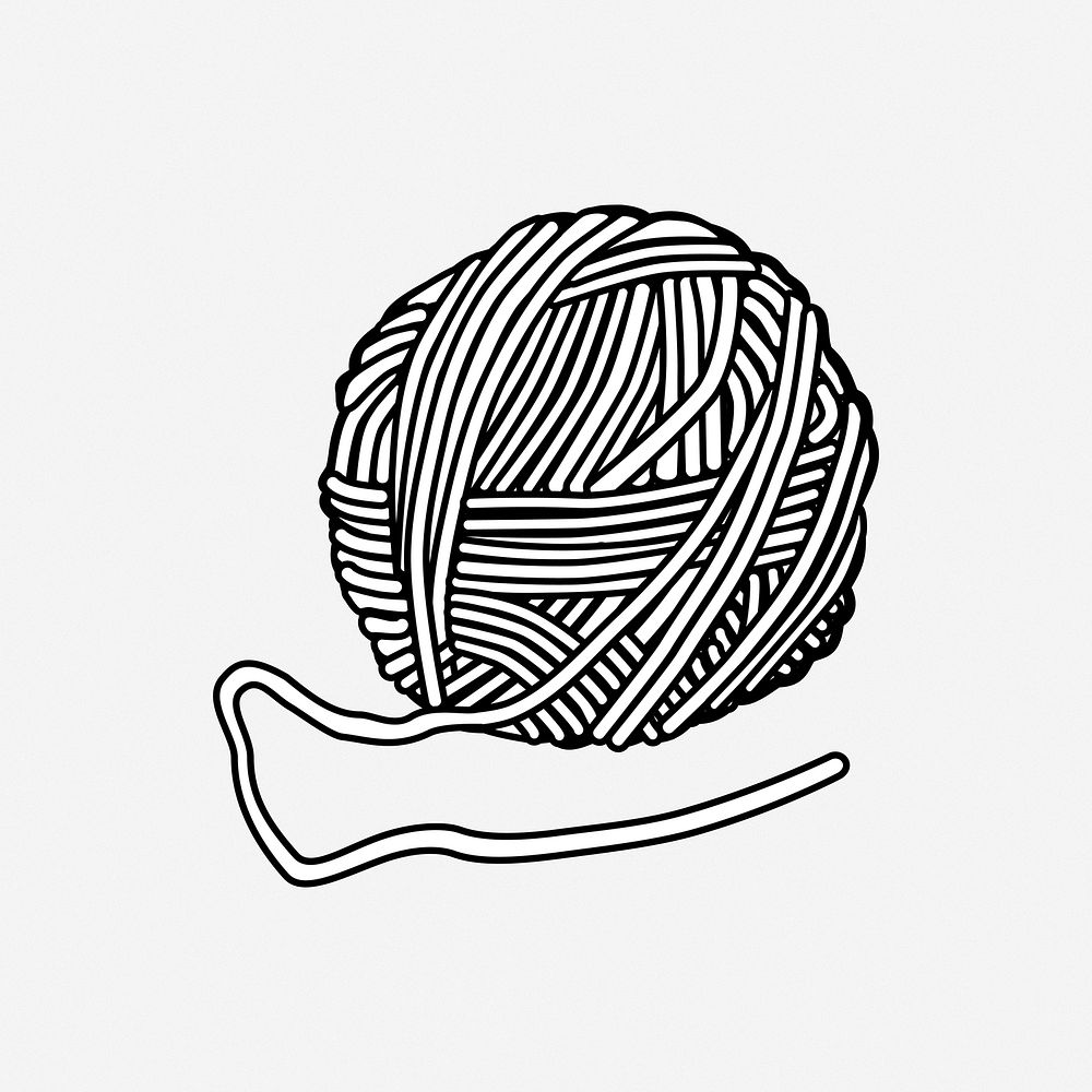 Yarn ball clipart, illustration. Free public domain CC0 image.