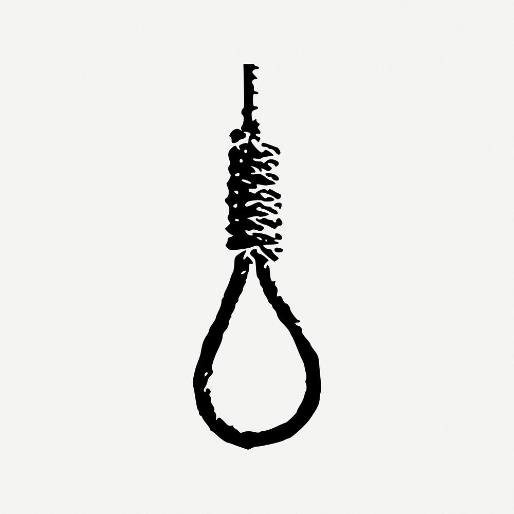 Hanging rope clipart, illustration psd. Free public domain CC0 image.