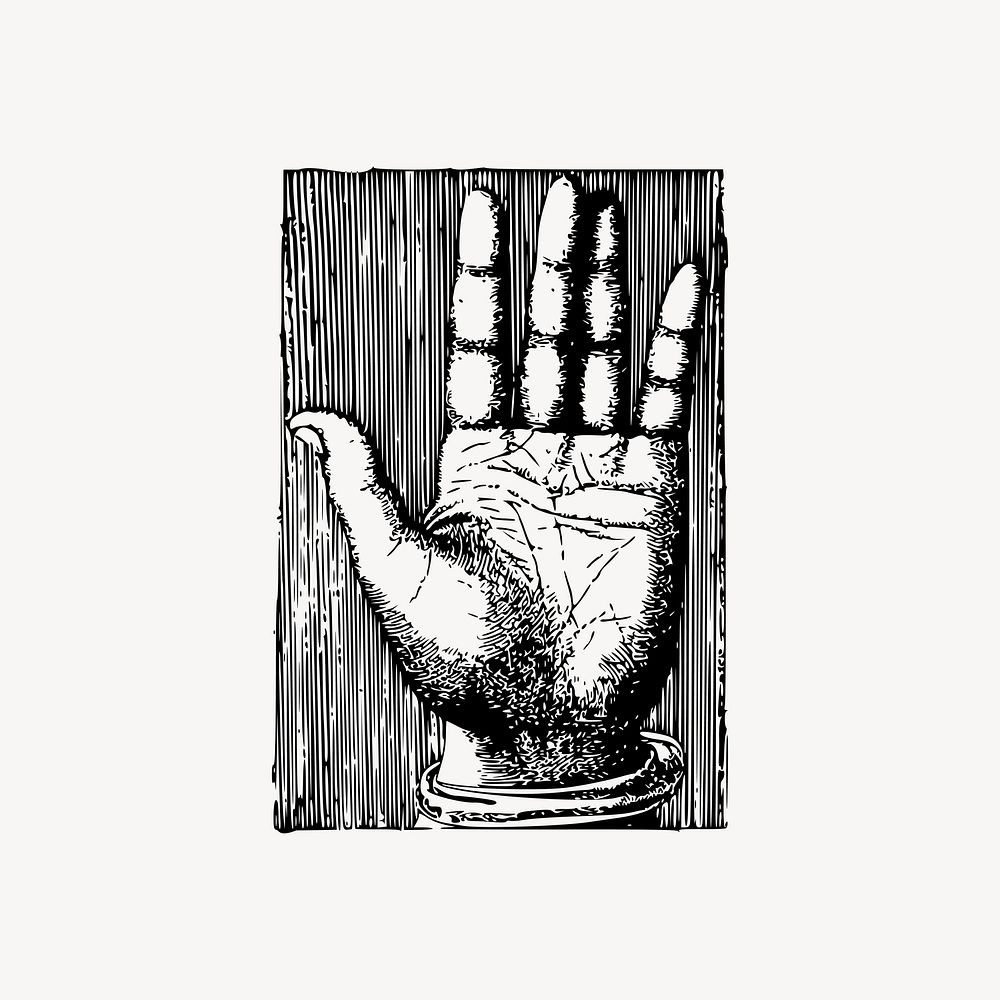 Hand etching clipart, illustration vector. Free public domain CC0 image.