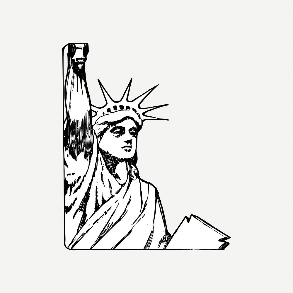 Statue of Liberty collage element psd. Free public domain CC0 image.