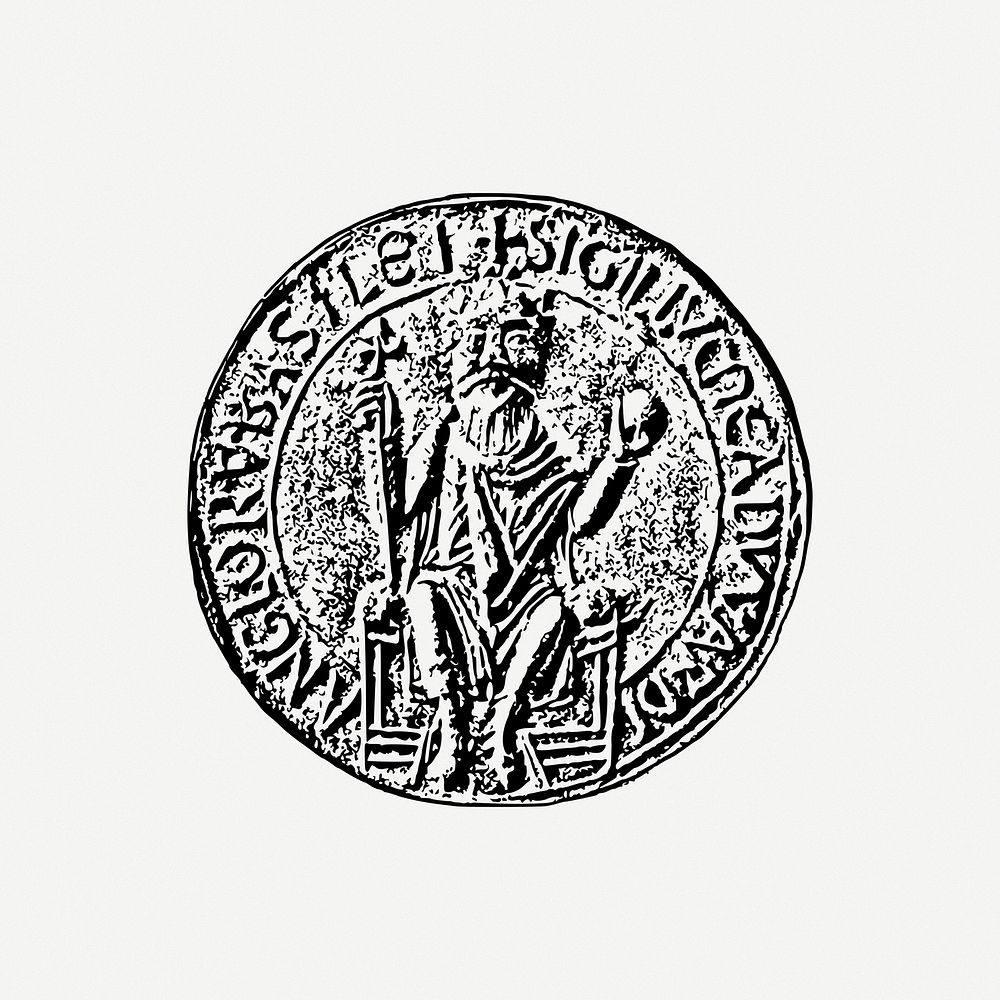 Antique coin clipart, illustration psd. Free public domain CC0 image.