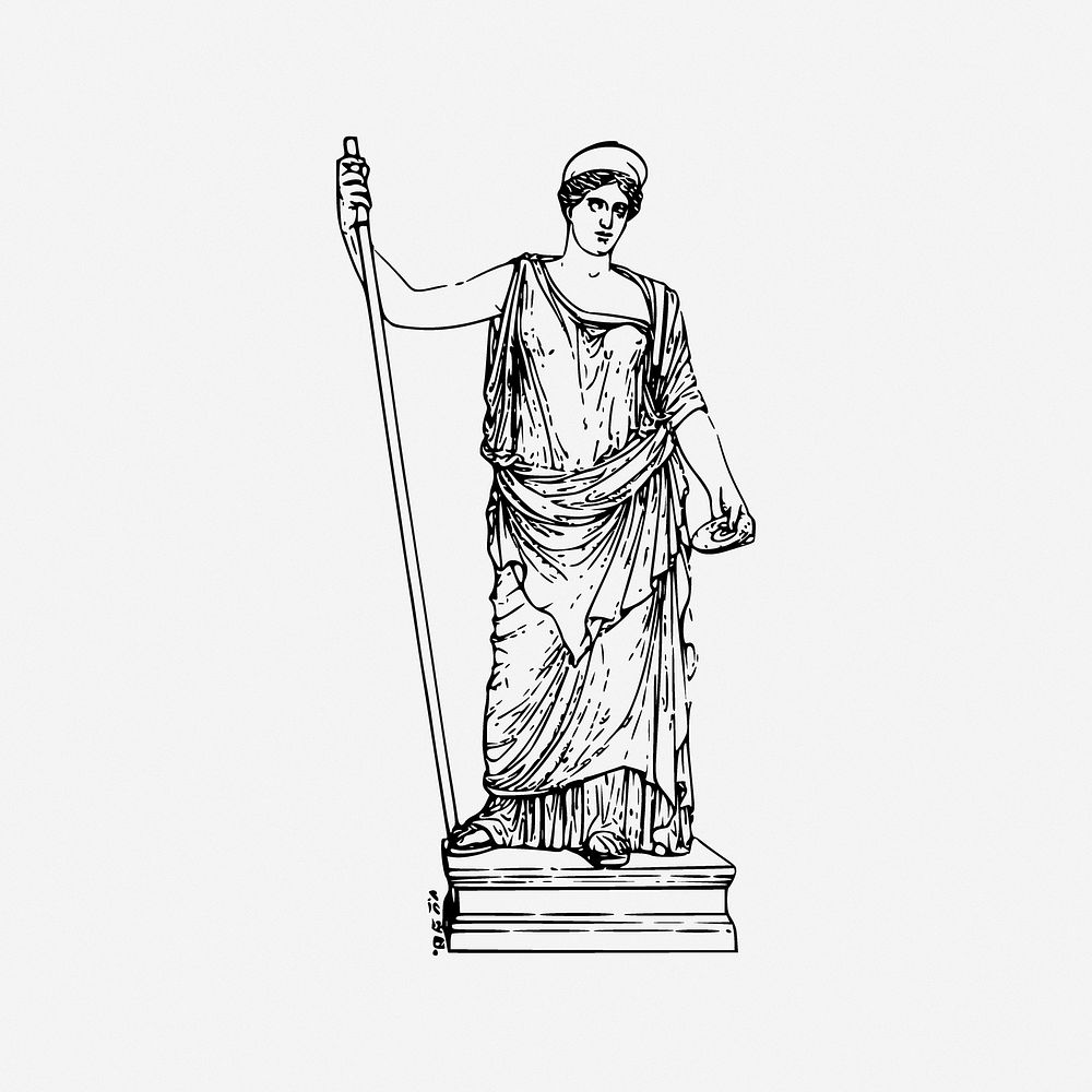 Juno goddess clipart, illustration. Free public domain CC0 image.