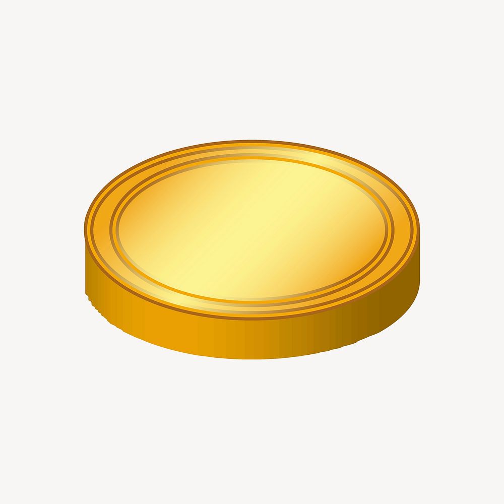 Gold coin illustration. Free public domain CC0 image.