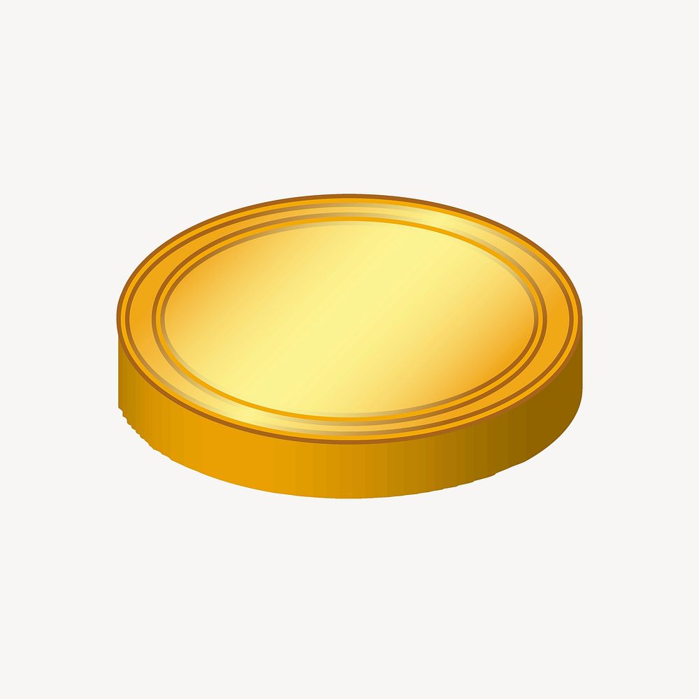 Gold coin collage element psd. Free public domain CC0 image.