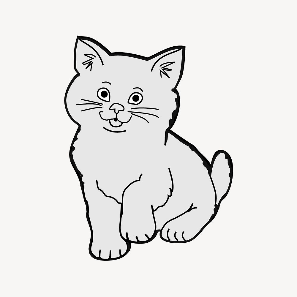 Cat illustration. Free public domain CC0 image.