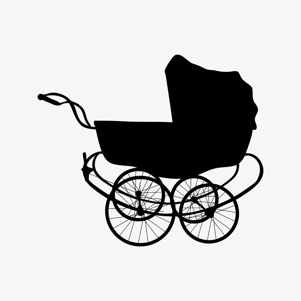 Baby carriage clipart, illustration vector. Free public domain CC0 image.