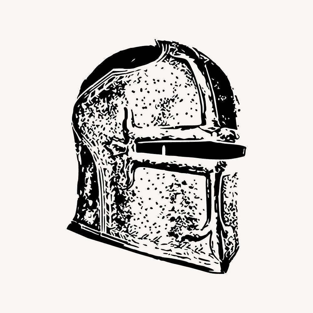 Knight's helmet clipart, illustration vector. Free public domain CC0 image.