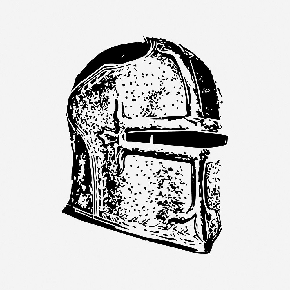Knight's helmet clipart, illustration. Free public domain CC0 image.