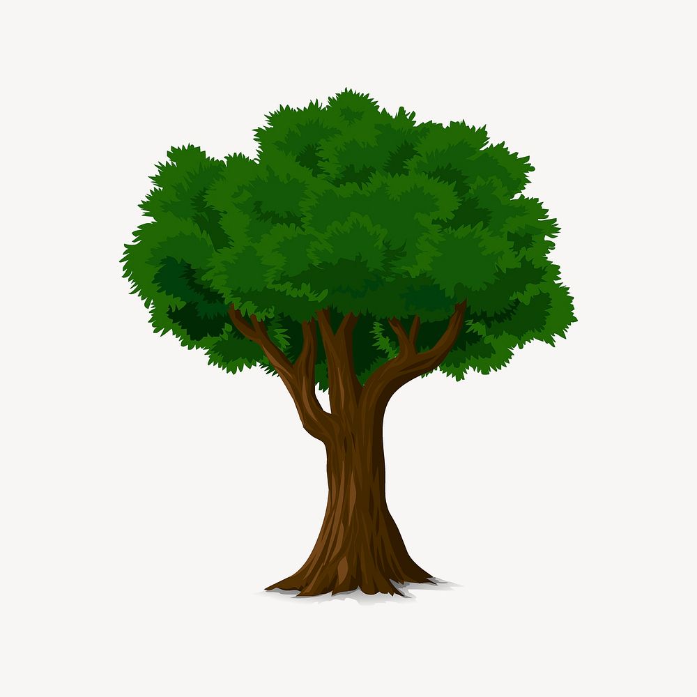Tree collage element vector. Free public domain CC0 image.