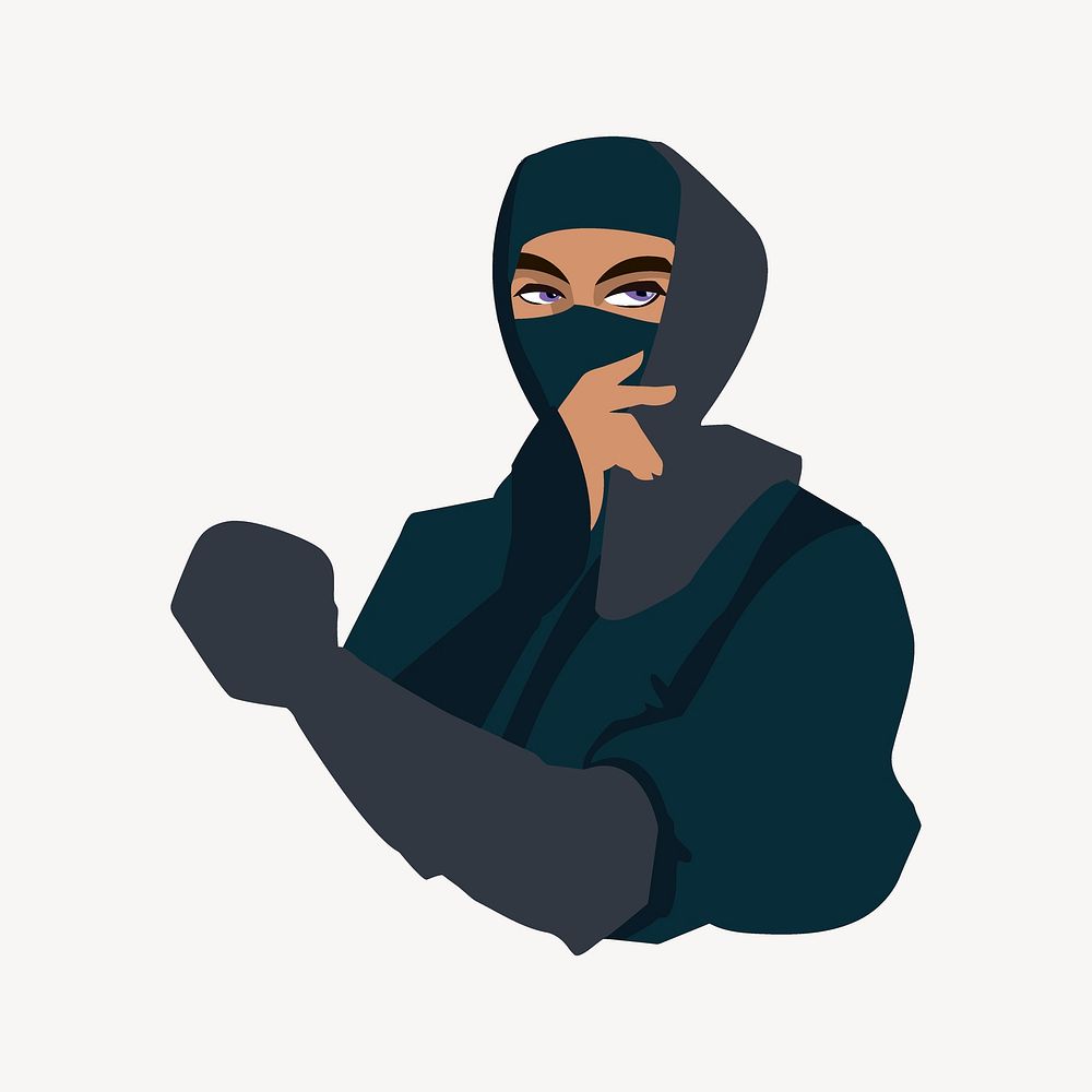 Ninja illustration. Free public domain CC0 image.