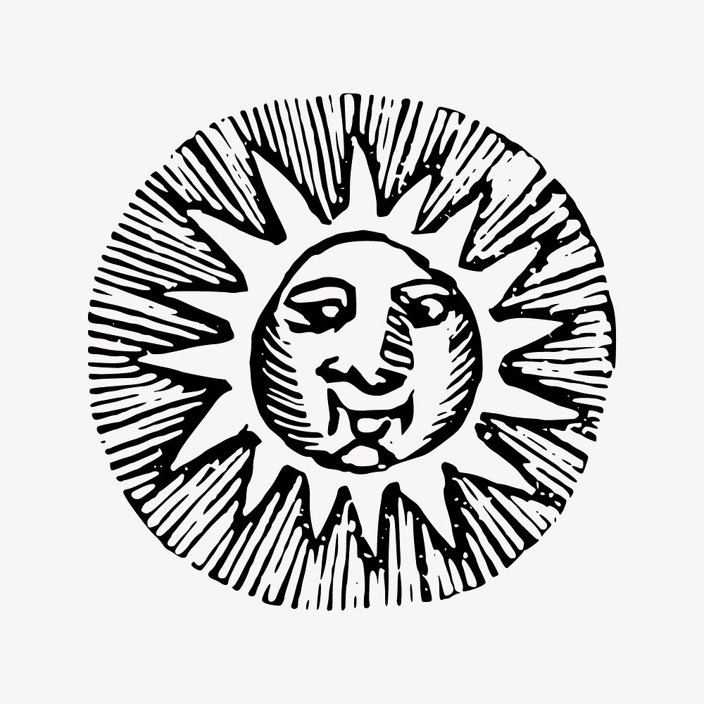 Sun collage element vector. Free public domain CC0 image.