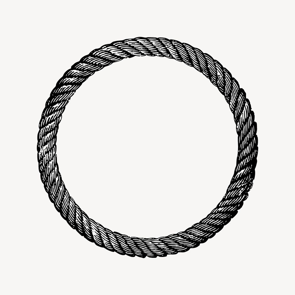 Circle rope collage element vector. Free public domain CC0 image.