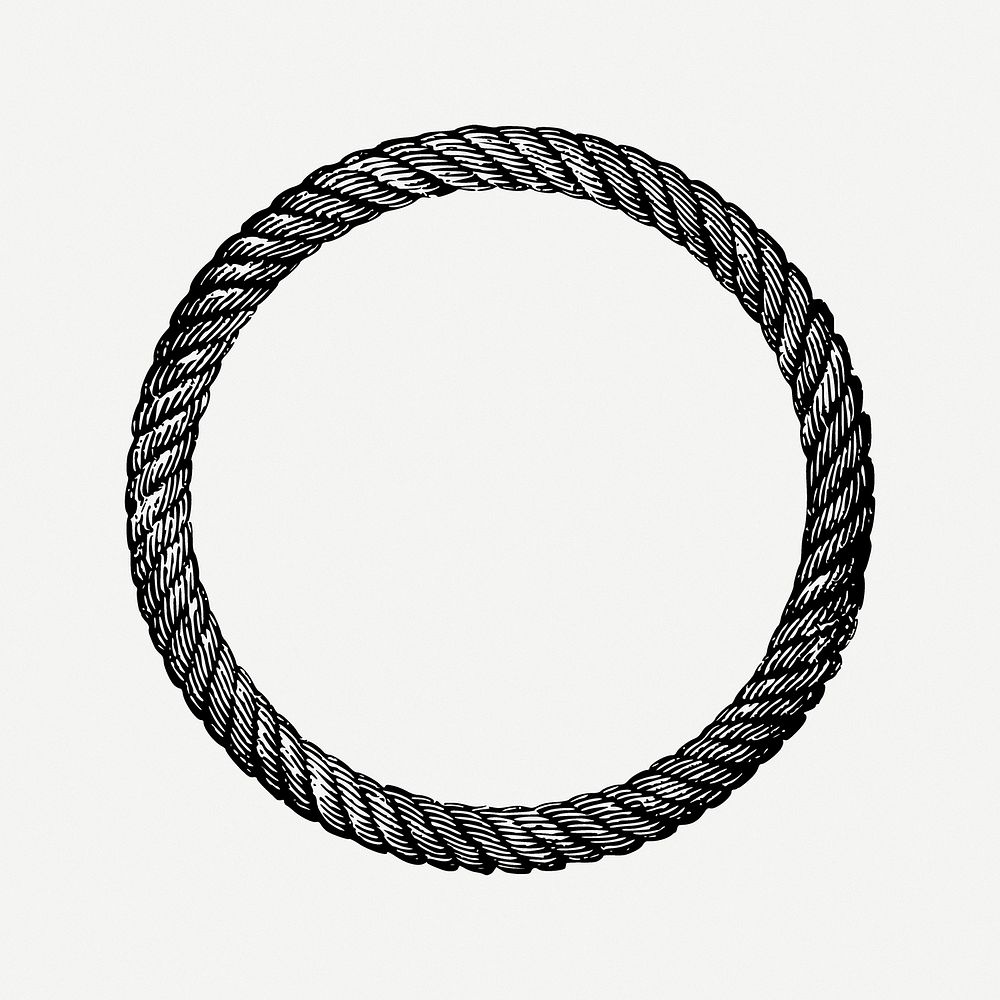Circle rope collage element psd. Free public domain CC0 image.