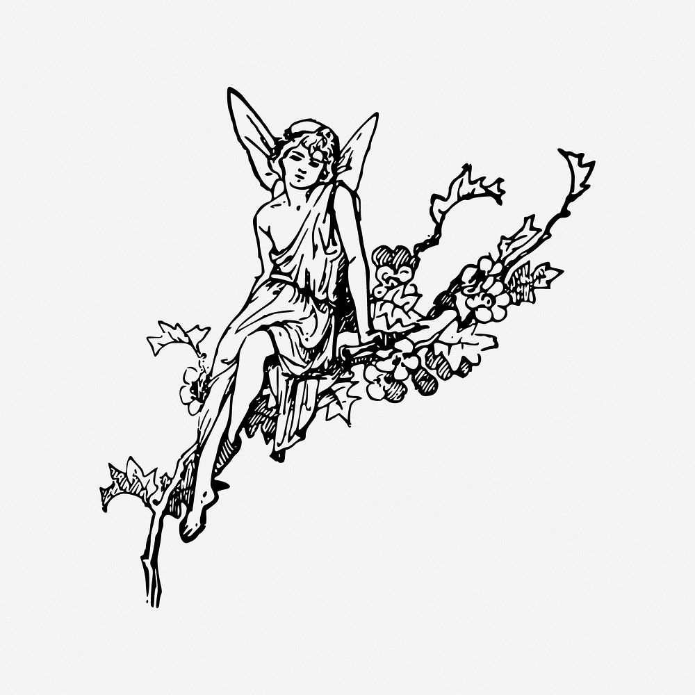 Fairy clipart, illustration. Free public domain CC0 image.