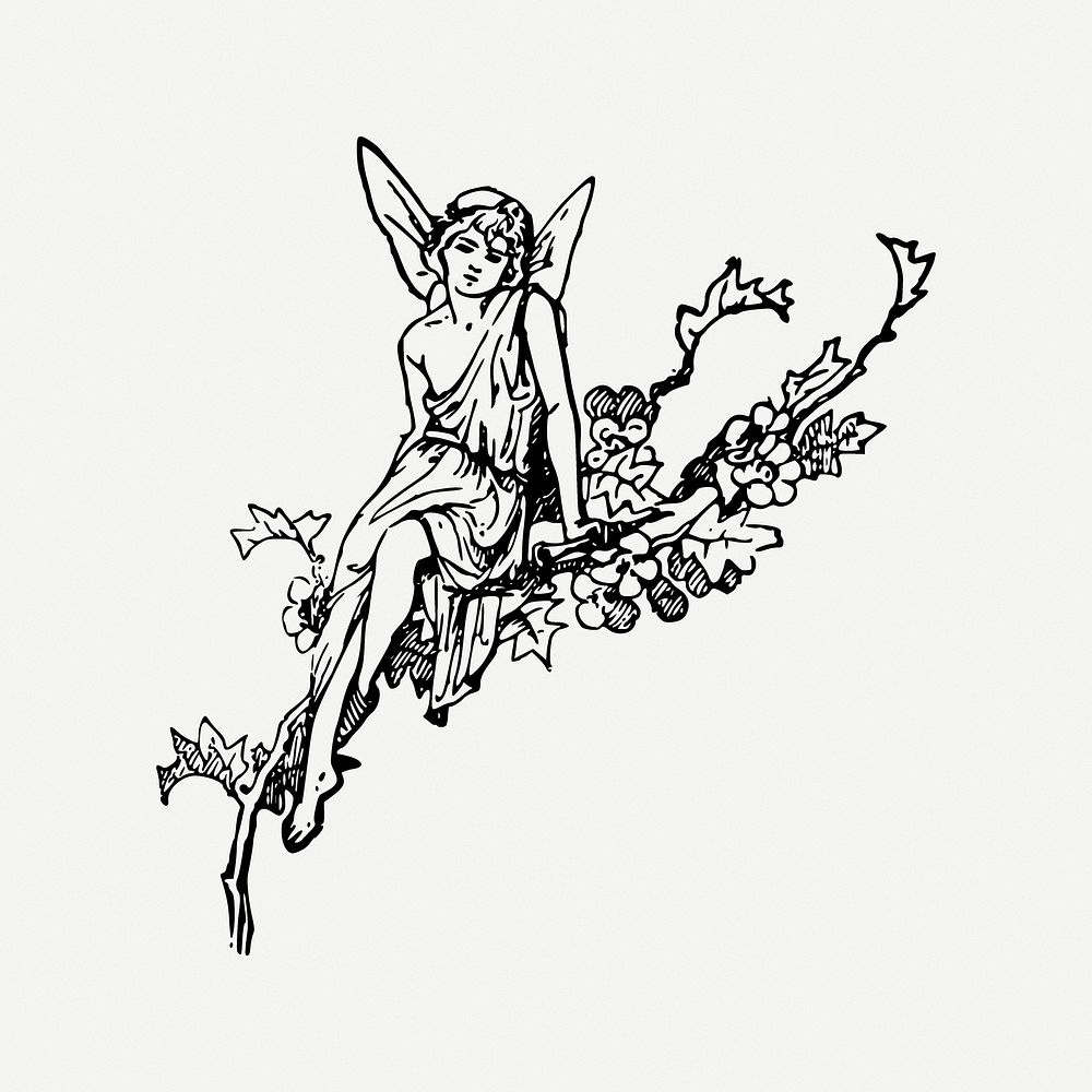 Fairy clipart, illustration psd. Free public domain CC0 image.