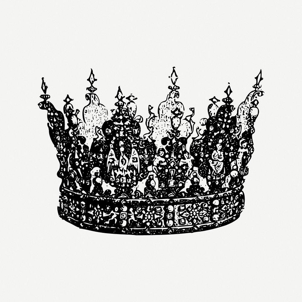 Crown clipart, illustration psd. Free public domain CC0 image.
