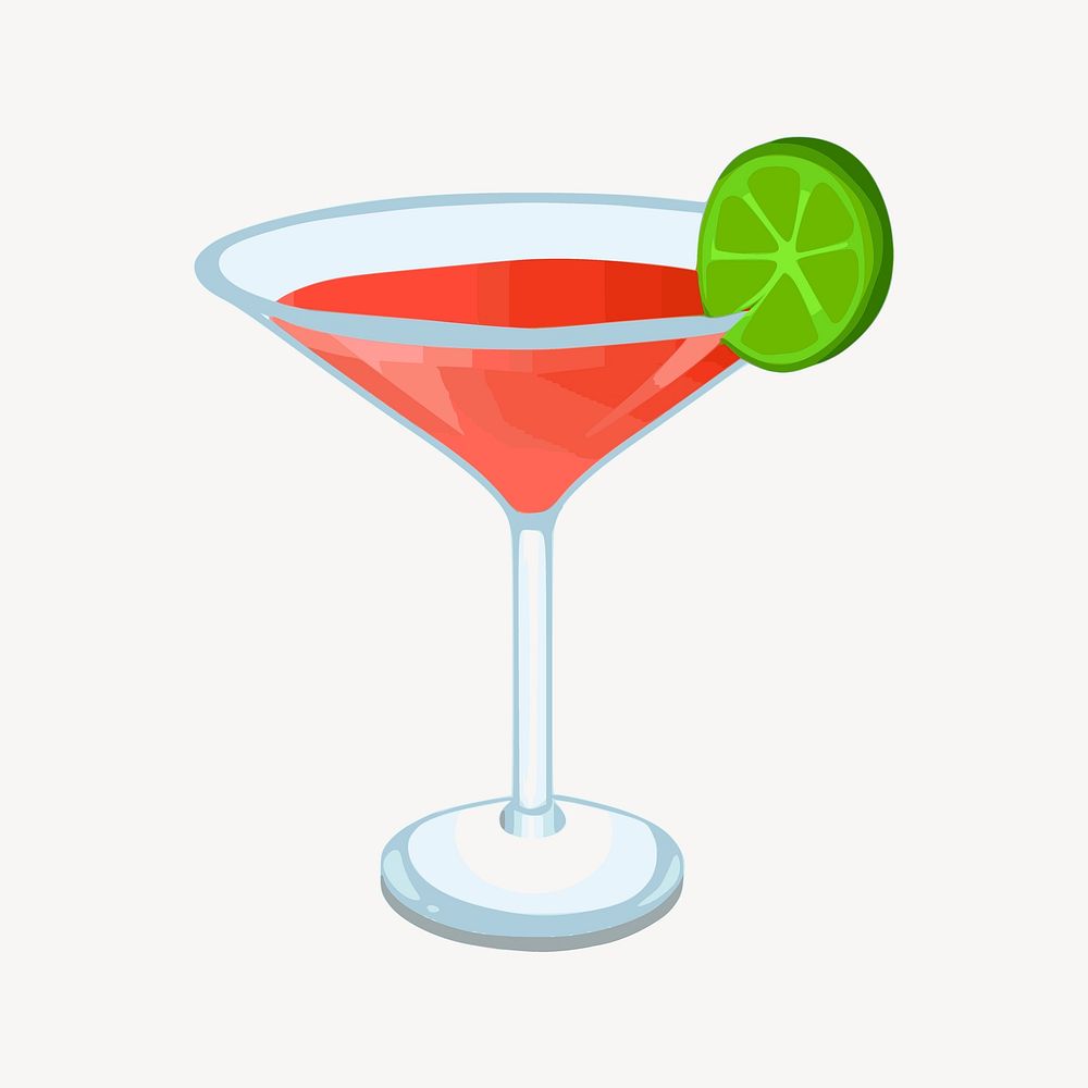 Cocktail collage element vector. Free public domain CC0 image.