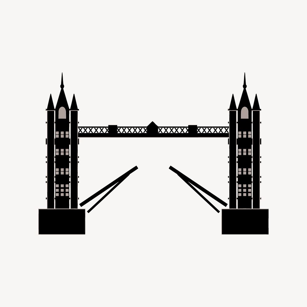 London bridge illustration. Free public domain CC0 image.