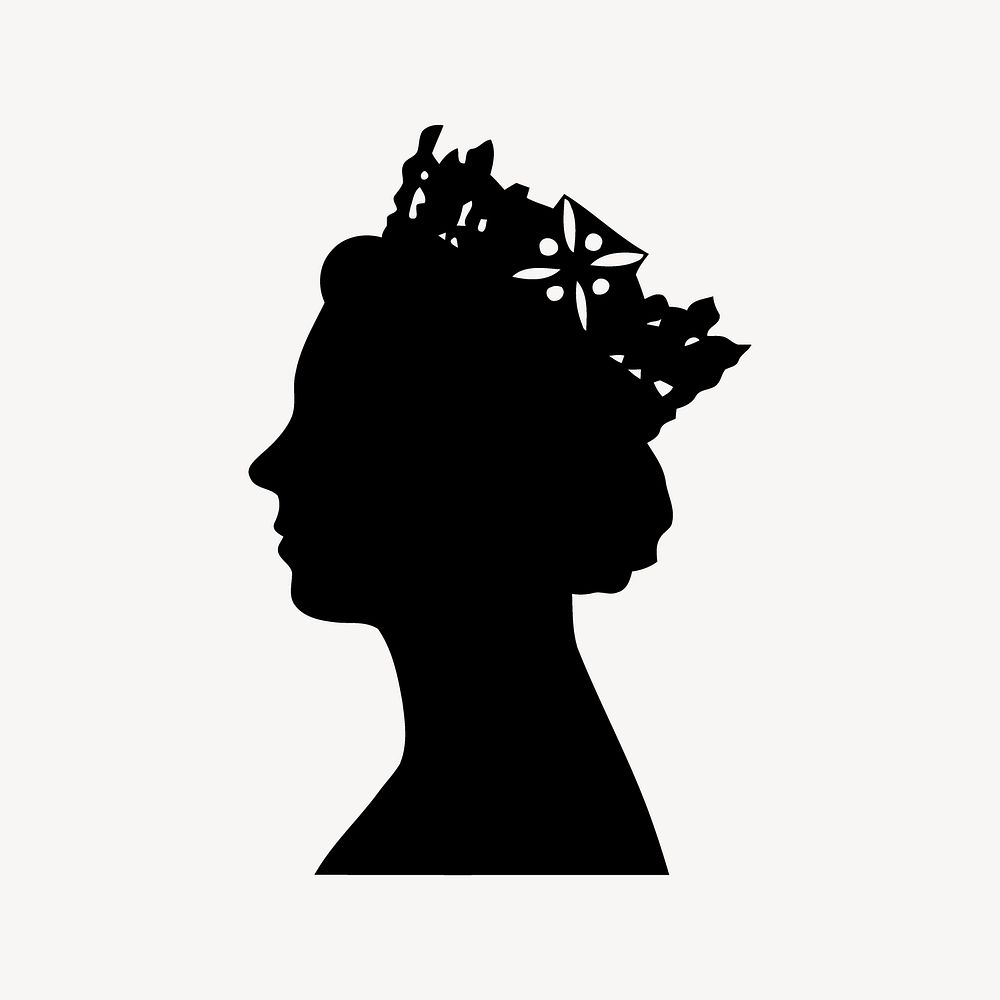 Queen collage element vector. Free public domain CC0 image.