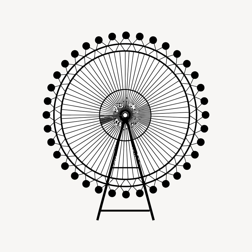 Ferris wheel clipart, illustration vector. Free public domain CC0 image.
