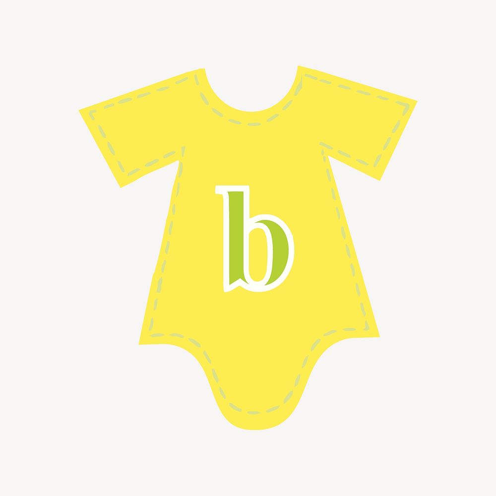 Baby onesie clipart, illustration vector. Free public domain CC0 image.