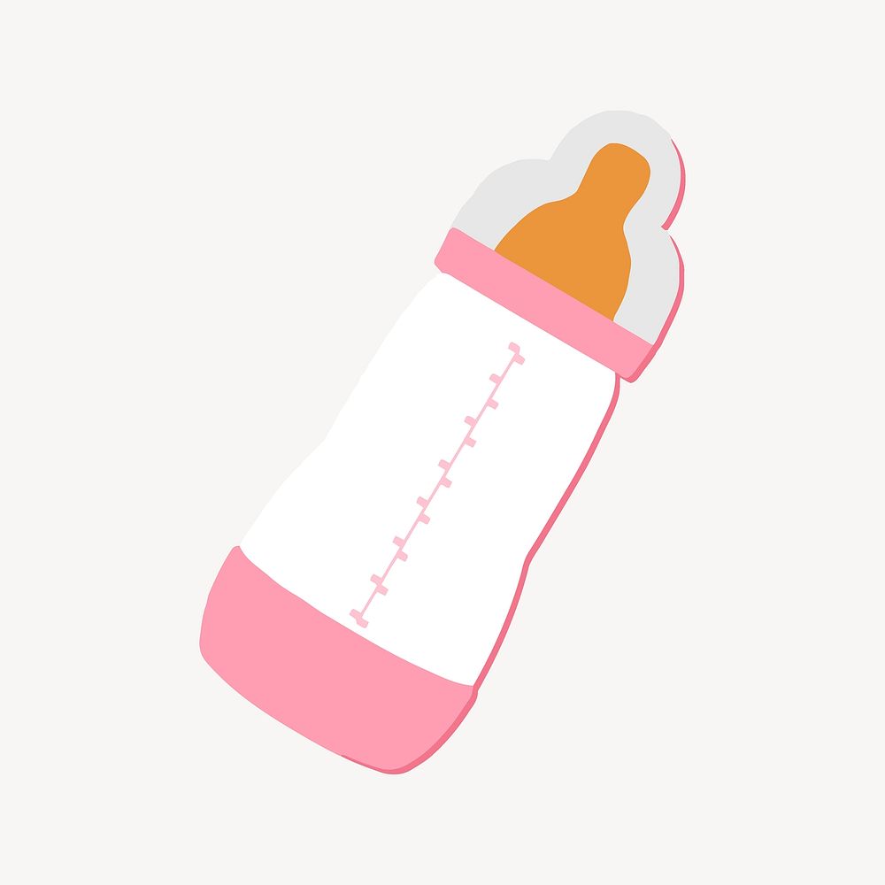 Baby bottle clipart, illustration vector. Free public domain CC0 image.