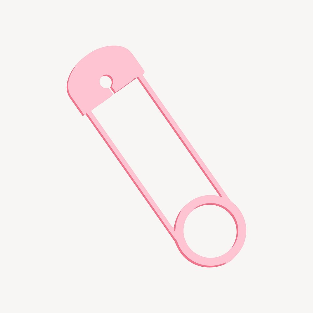 Safety pin clipart, illustration vector. Free public domain CC0 image.