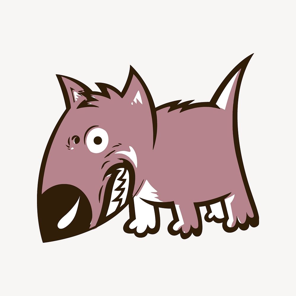 Angry dog illustration. Free public domain CC0 image.