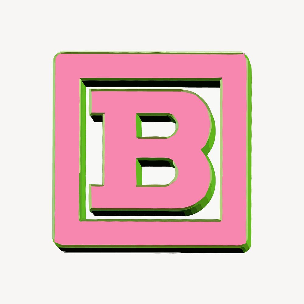 B alphabet collage element psd. Free public domain CC0 image.
