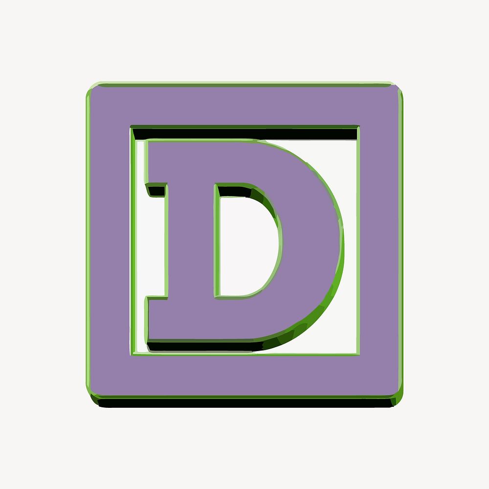D alphabet collage element vector. Free public domain CC0 image.