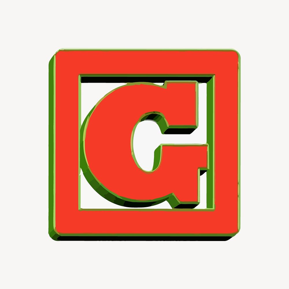G alphabet collage element vector. Free public domain CC0 image.