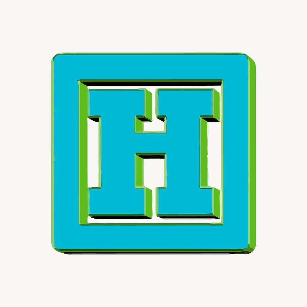 H alphabet collage element vector. Free public domain CC0 image.