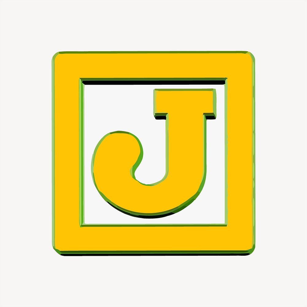 J alphabet collage element psd. Free public domain CC0 image.