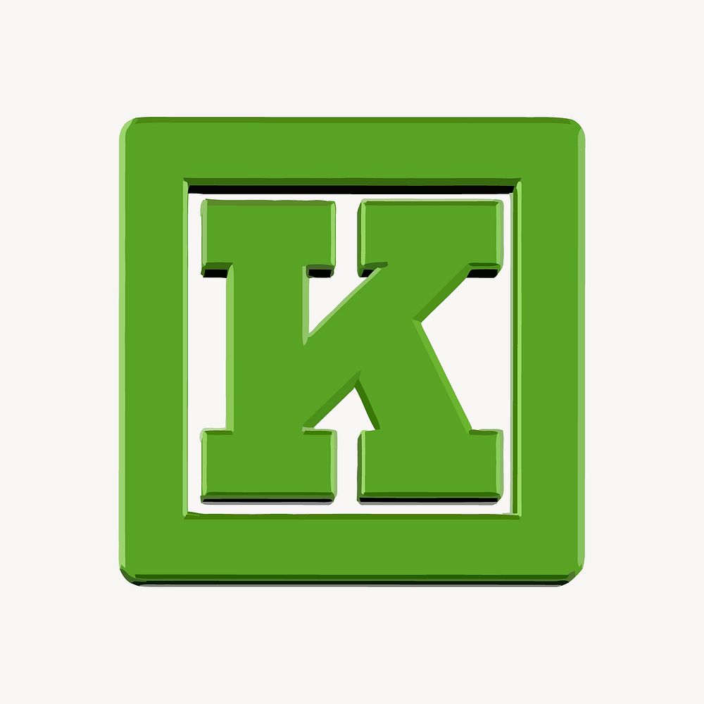 K alphabet collage element vector. Free public domain CC0 image.