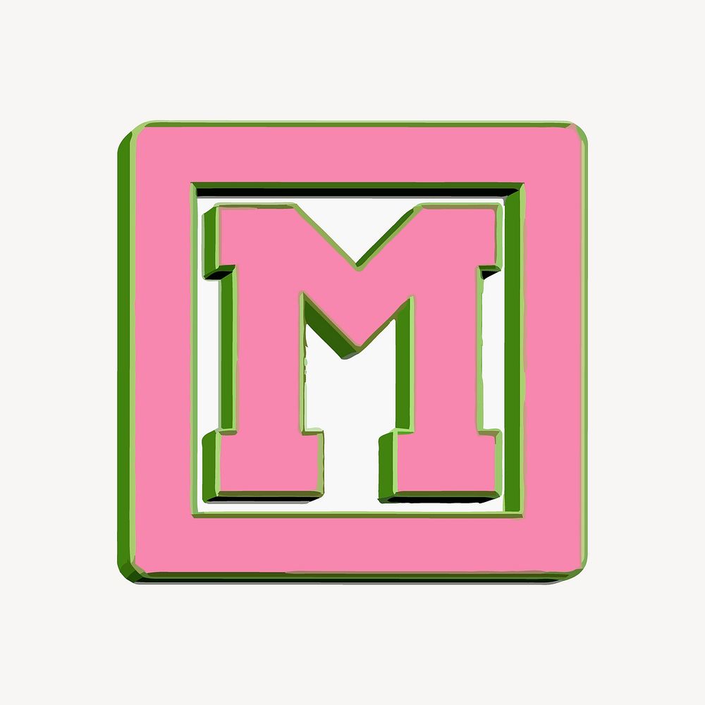 M alphabet illustration. Free public domain CC0 image.