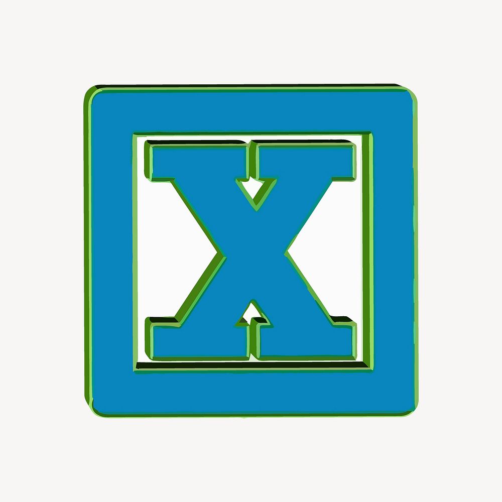X alphabet illustration. Free public domain CC0 image.