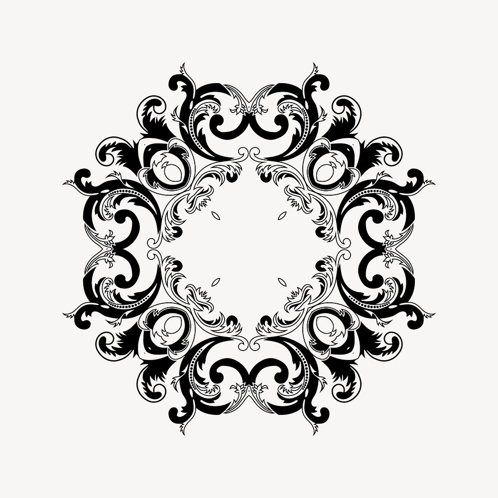 Decorative circle clipart, illustration vector. Free public domain CC0 image.