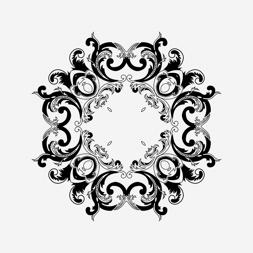 Decorative circle clipart, illustration. Free public domain CC0 image.