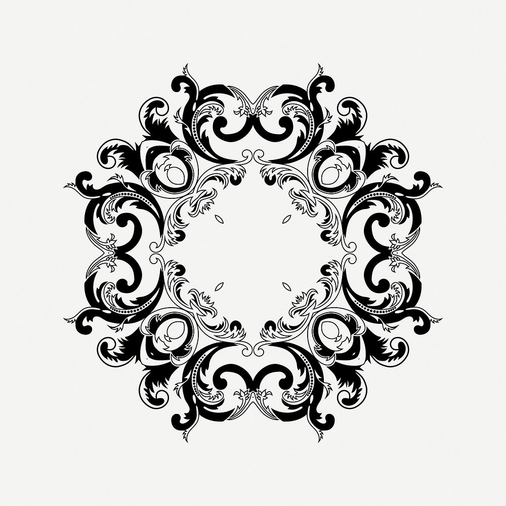 Decorative circle clipart, illustration psd. Free public domain CC0 image.