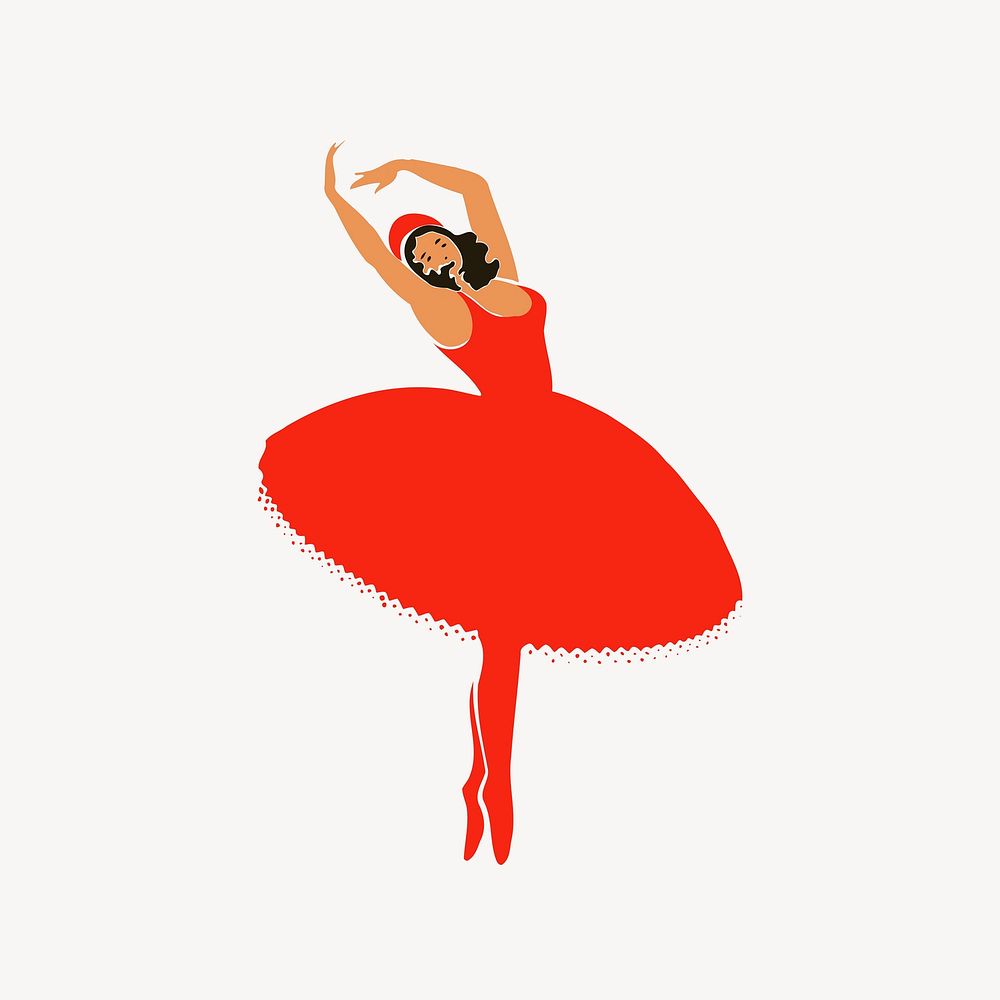 Ballet girl clip art vector. Free public domain CC0 image.