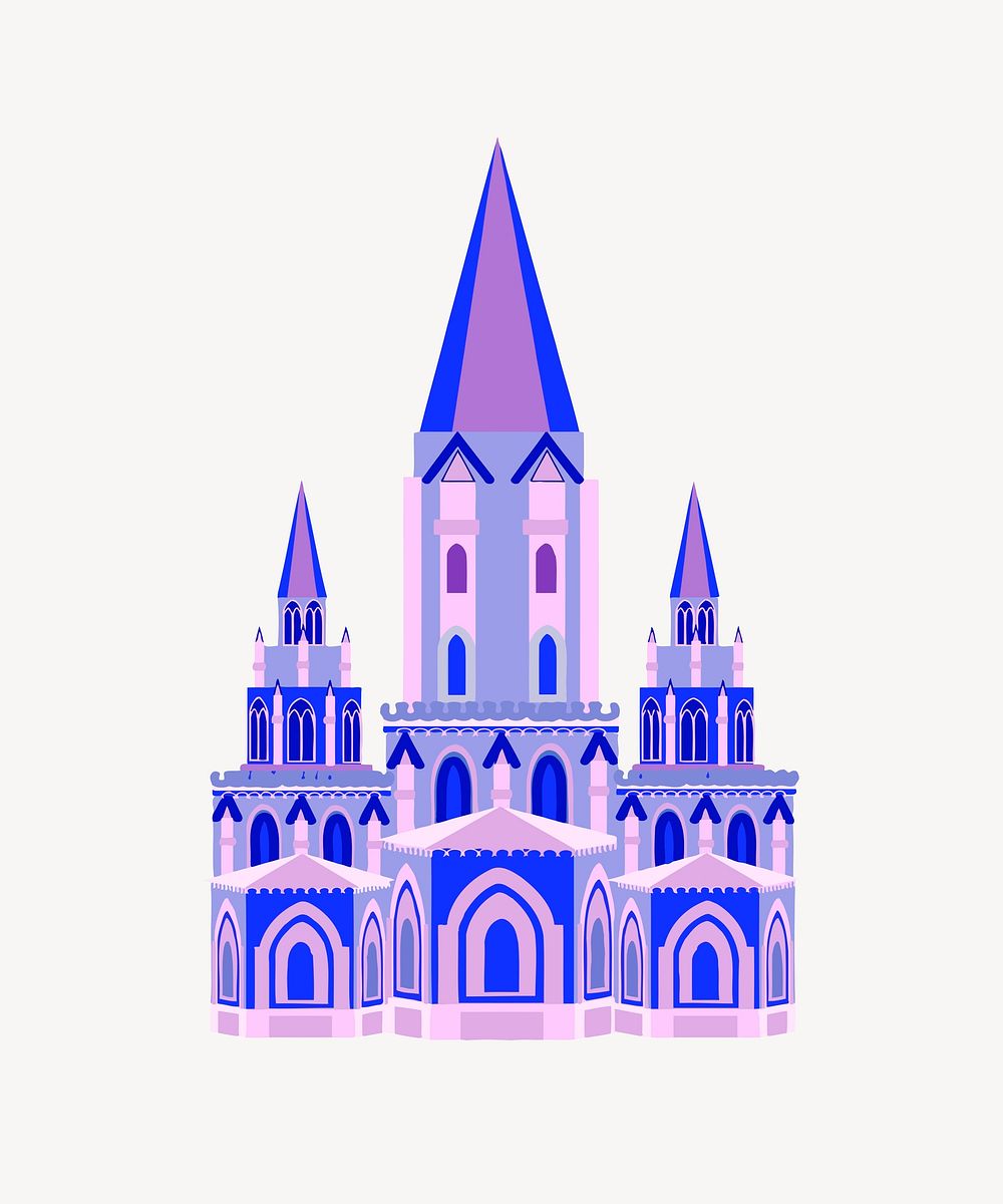 Purple castle clip art psd. Free public domain CC0 image.