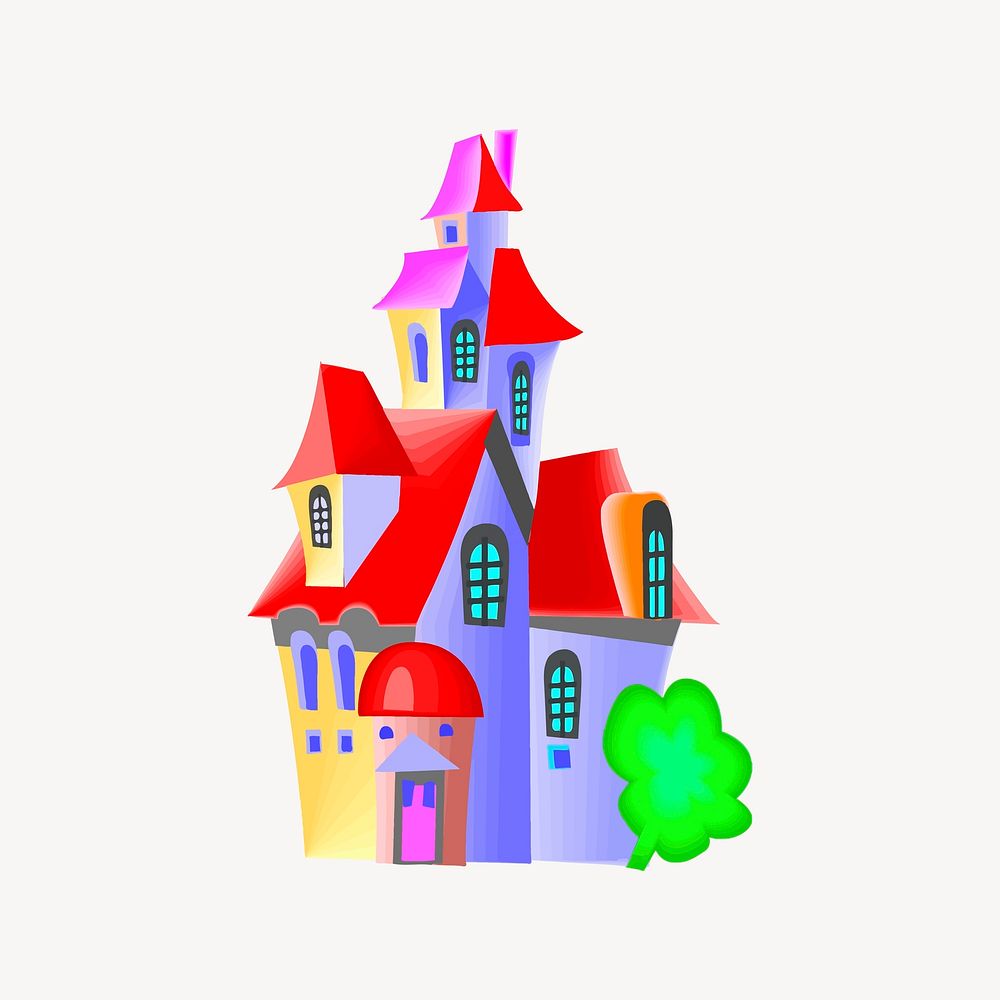 Colorful house clip art psd. Free public domain CC0 image.