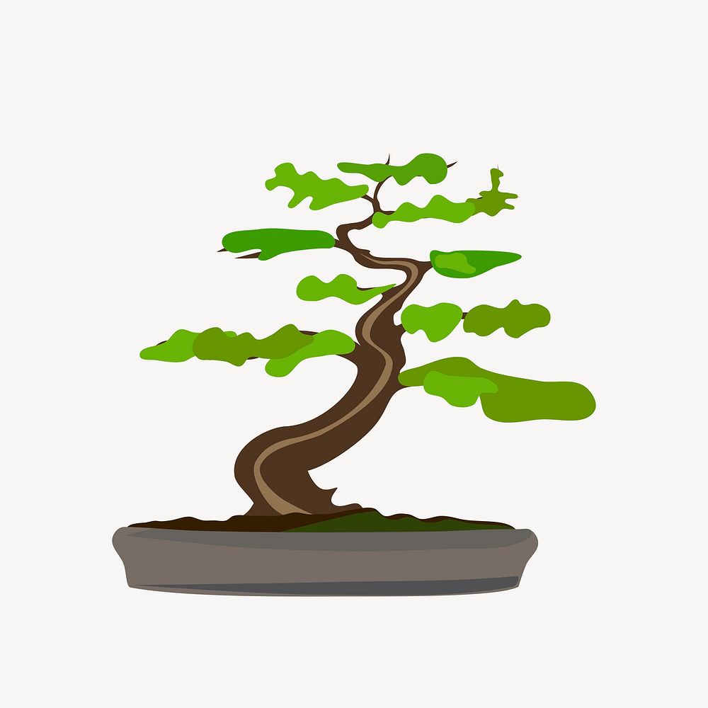 Bonsai tree clip art vector. Free public domain CC0 image.