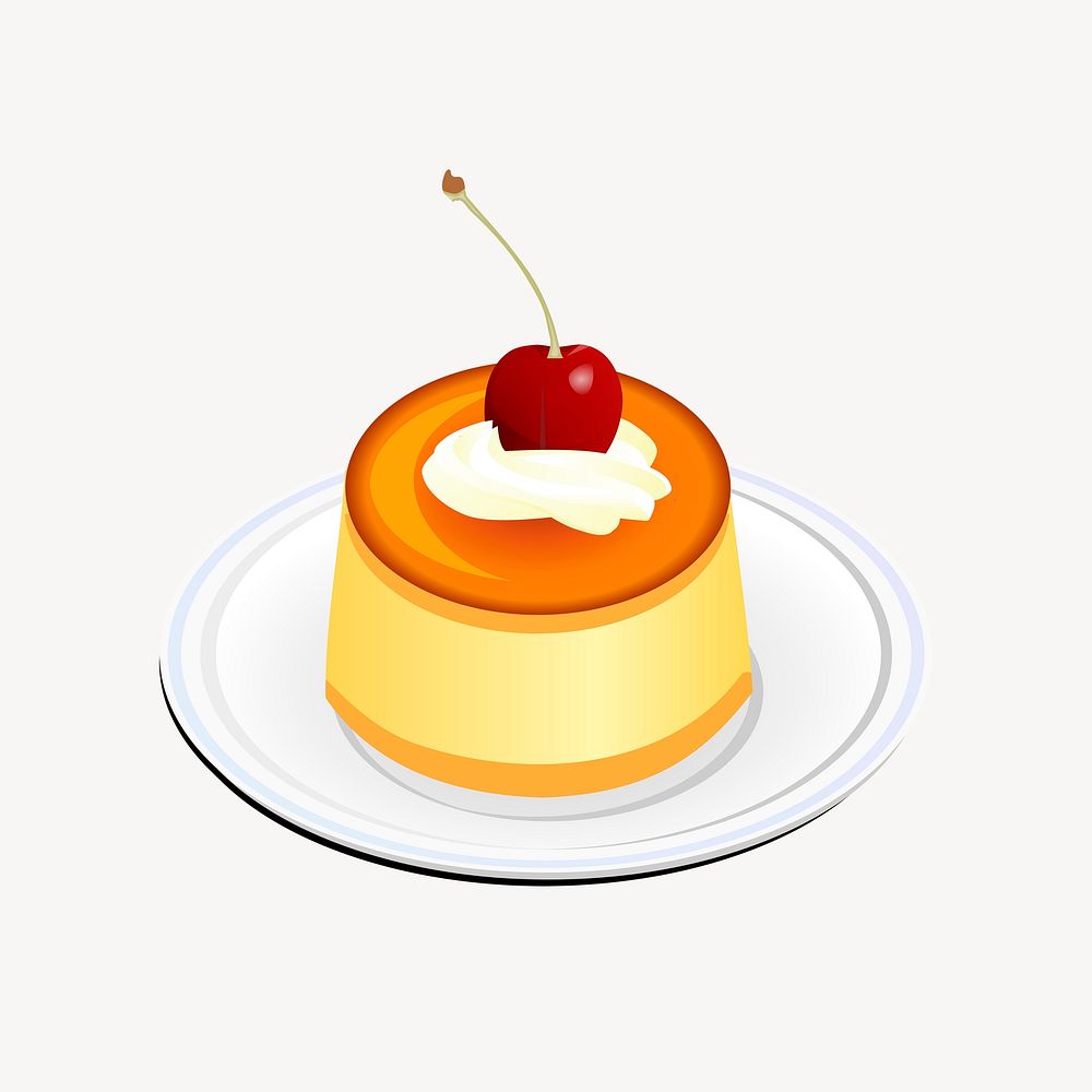 Pudding dessert clip art psd. Free public domain CC0 image.